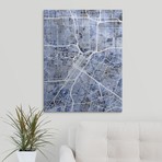 Houston Texas Street Map // Blue (18"W x 24"H x 1.5"D)