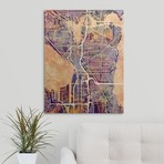 Seattle Washington Street Map // Multi-Color (18"W x 24"H x 1.5"D)