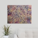 Paris France Street Map // Multi-Color (24"W x 18"H x 1.5"D)