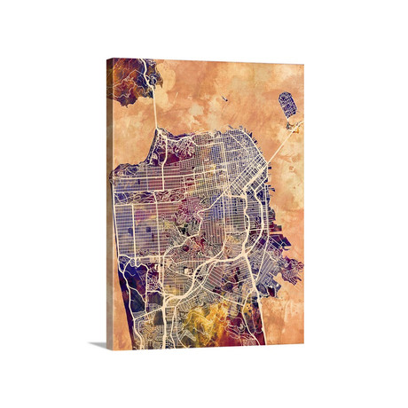 San Francisco Street Map // Multi-Color (18"W x 24"H x 1.5"D)