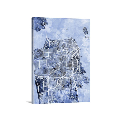 San Francisco Street Map // Blue (18"W x 24"H x 1.5"D)