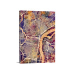 Philadelphia Pennsylvania Street Map // Multi-Color (18"W x 24"H x 1.5"D)