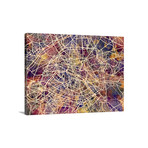 Paris France Street Map // Multi-Color (24"W x 18"H x 1.5"D)