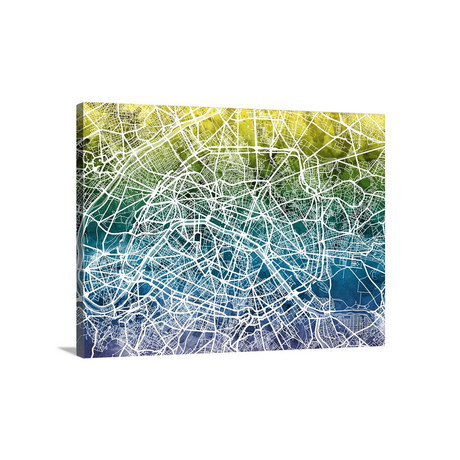 Paris France Street Map // Gradient (24"W x 18"H x 1.5"D)