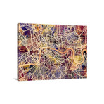 London England Street Map // Multi-Color (24"W x 18"H x 1.5"D)