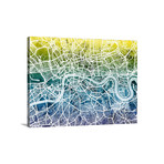 London England Street Map // Gradient (24"W x 18"H x 1.5"D)