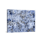 London England Street Map // Blue (24"W x 18"H x 1.5"D)