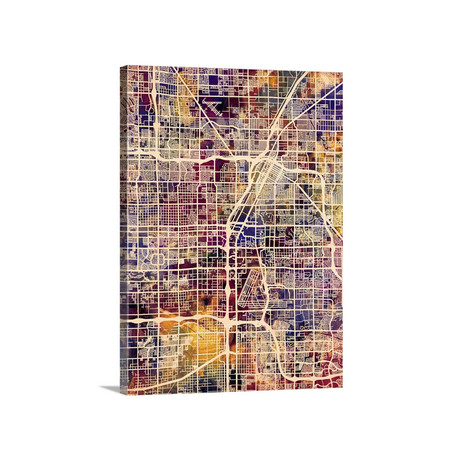 Las Vegas Street Map // Multi-Color (18"W x 24"H x 1.5"D)