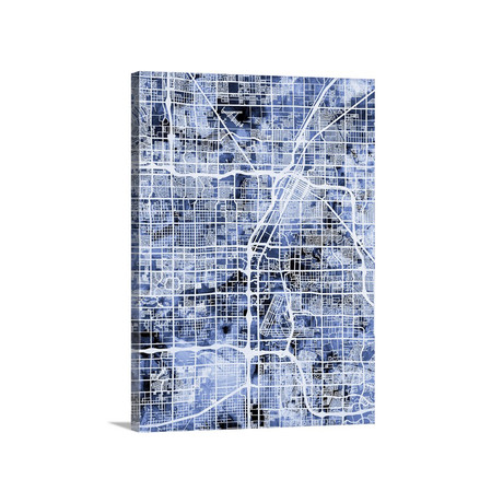 Las Vegas Street Map // Blue (18"W x 24"H x 1.5"D)