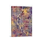 Denver Colorado Street Map // Multi-Color (18"W x 24"H x 1.5"D)