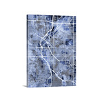 Denver Colorado Street Map // Blue (18"W x 24"H x 1.5"D)