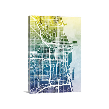 Chicago Street Map // Gradient (18"W x 24"H x 1.5"D)