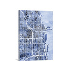 Chicago Street Map // Blue (18"W x 24"H x 1.5"D)