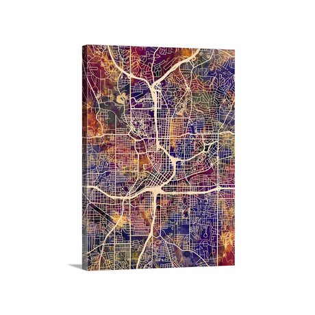 Atlanta Georgia Map // Multi-Color (18"W x 24"H x 1.5"D)