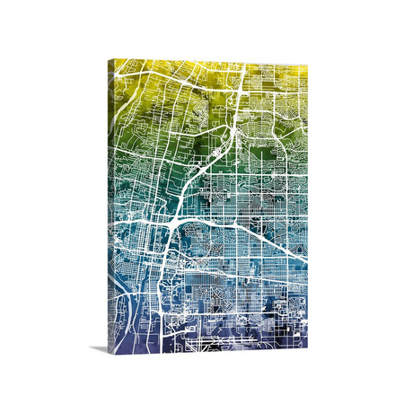 Albuquerque New Mexico Street Map // Gradient (18"W x 24"H x 1.5"D)