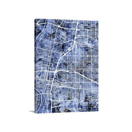 Albuquerque New Mexico Street Map // Blue (18"W x 24"H x 1.5"D)