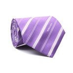 Striped Tie // Purple + White