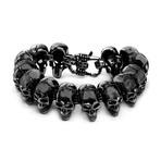 Skull Link Bracelet // Black IP Stainless Steel