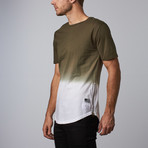 Lorimer Dip Dye Side Zip Tee // Olive (S)