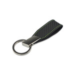 Keychain // Carbon Fiber (Red Stitching)