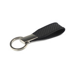 Keychain // Carbon Fiber (Red Stitching)