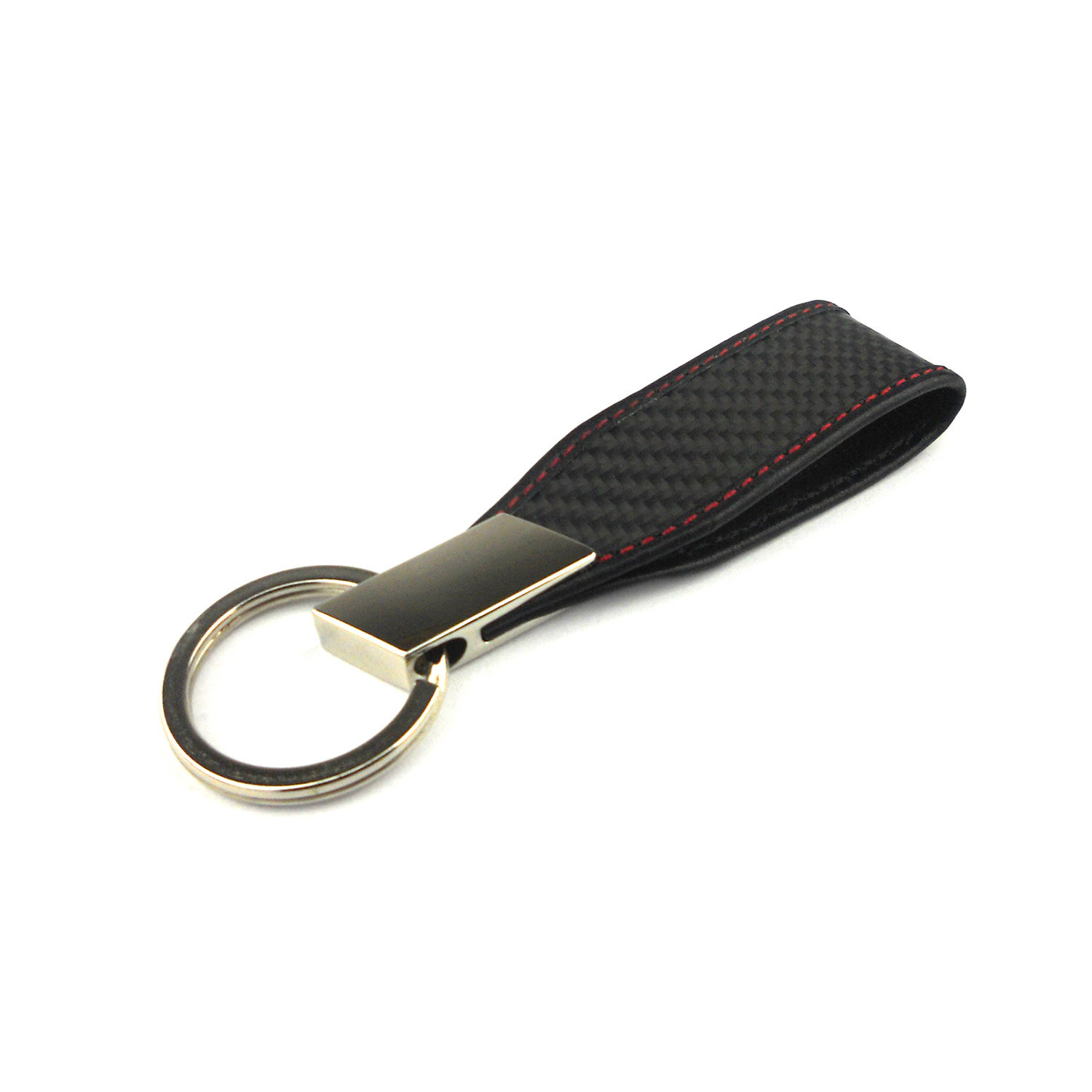 Keychain // Carbon Fiber (Red Stitching) - Londono - Touch of Modern