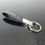 Keychain // Carbon Fiber (Red Stitching)