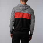 Mast Hoodie // Black + White Stripe (S)