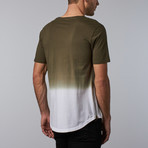 Lorimer Dip Dye Side Zip Tee // Olive (S)