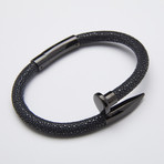 Stainless Steel Nail Bracelet // Black Stingray + Black (Medium)