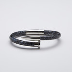 Stainless Steel Nail Bracelet // Grey Python + White (Large)