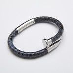 Stainless Steel Nail Bracelet // Grey Python + White (Large)