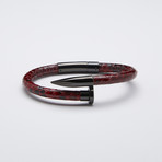 Stainless Steel Nail Bracelet // Red Phyton + Black (Medium)