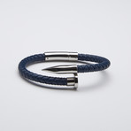 Stainless Steel Nail Bracelet // Blue + White (Medium)