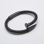 Stainless Steel Nail Bracelet // Black + Black (Medium)