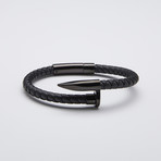 Stainless Steel Nail Bracelet // Black + Black (Medium)