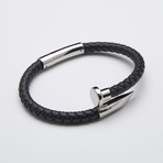 Stainless Steel Nail Bracelet // Black + White (Medium)