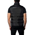 Aspen Down Puffer Vest // Black Satin (3XL)