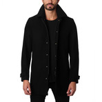 Los Angeles Wool Car Coat // Black (2XL)