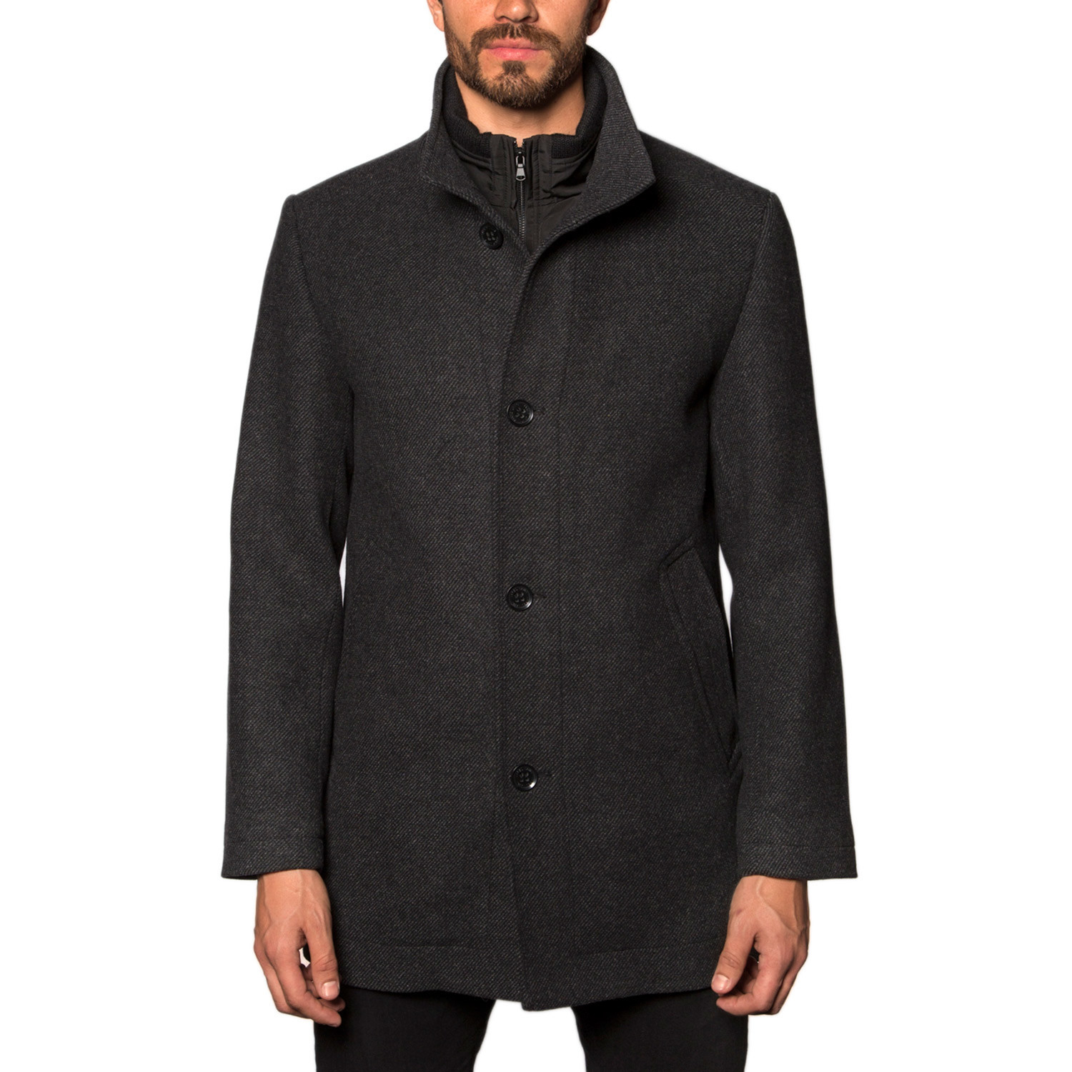 Milan Cashmere Blend Overcoat // Charcoal (S) - Jared Lang - Touch of ...