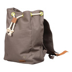 Devon Canvas Backpack (Grey + Brown)