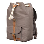 Lincoln Canvas Backpack (Grey + Brown)