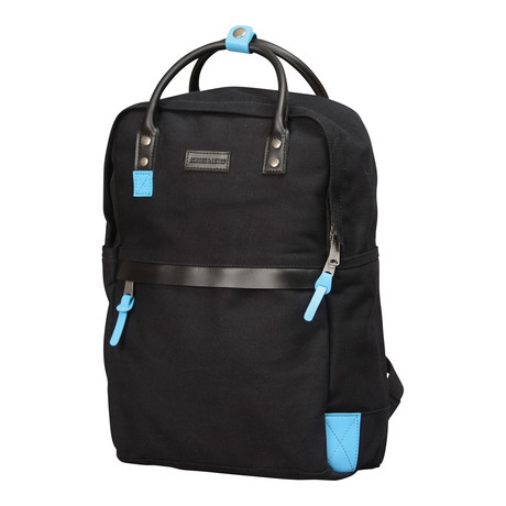 Paddington Backpack (Black + Blue)