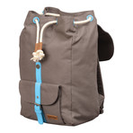 Lincoln Canvas Backpack (Grey + Brown)