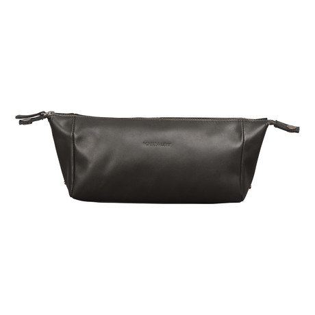 Washington Leather Wash Bag (Black)