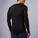 Long-Sleeve Merino Wool Shirt // Black (2XL)