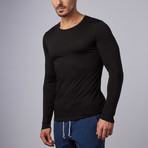 Long-Sleeve Merino Wool Shirt // Black (L)