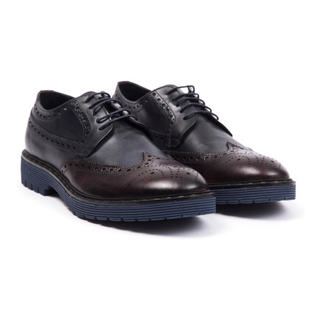 Viadana Two-Tone Brogue // Blue + Bordeaux (Euro: 39)