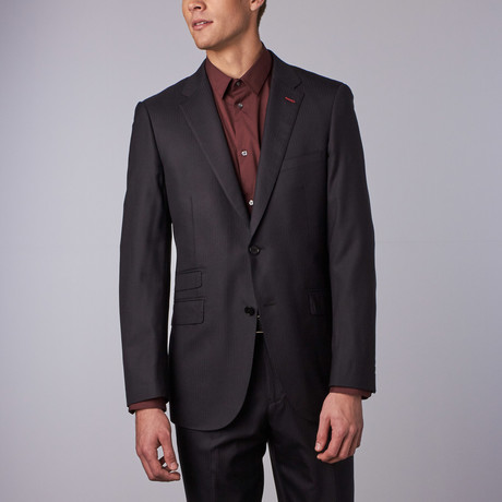 Wool + Cashmere Blend Suit // Stonewall Pinstripe (US: 50R)