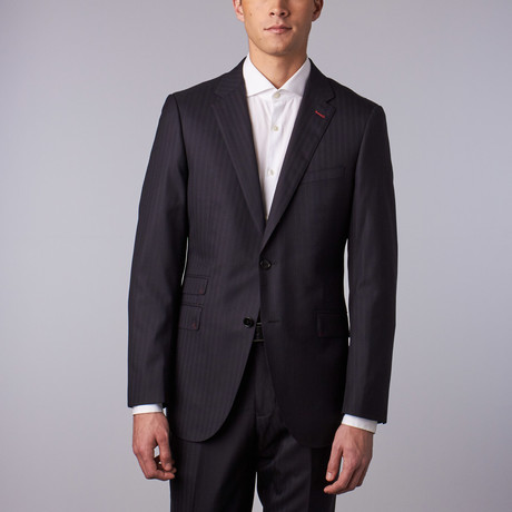 Wool + Cashmere Blend Suit // Quarry Pinstripe (US: 34S)